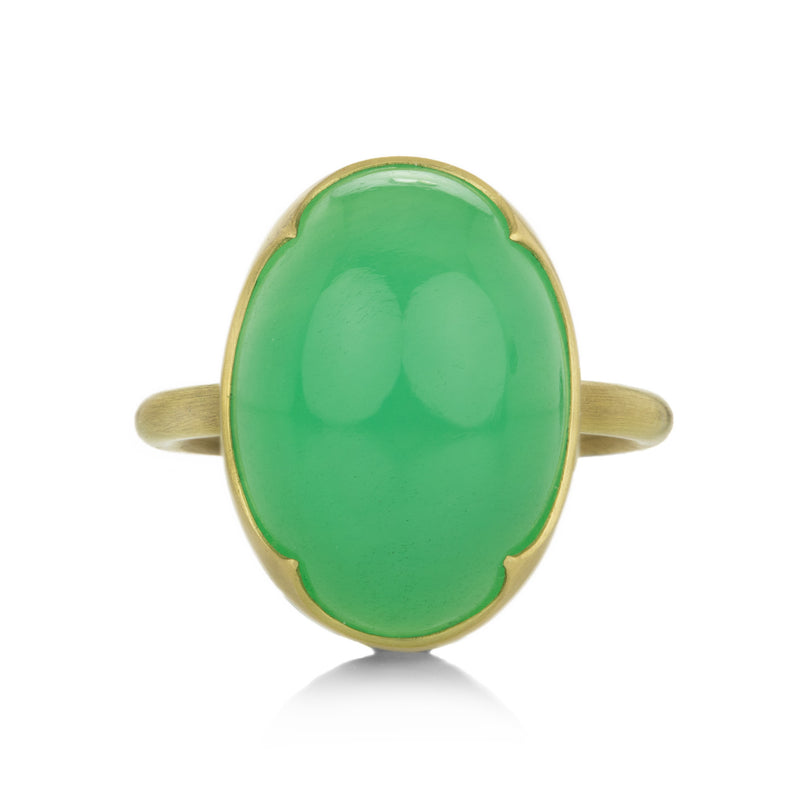 Gabriella Kiss 18k Smooth Oval Chrysoprase Ring | Quadrum Gallery