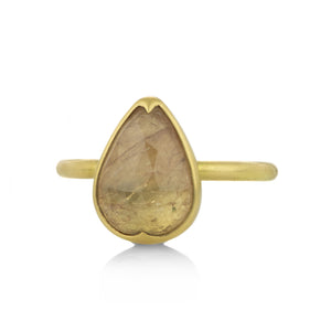 Gabriella Kiss Pear Shaped Peach Sapphire Ring | Quadrum Gallery