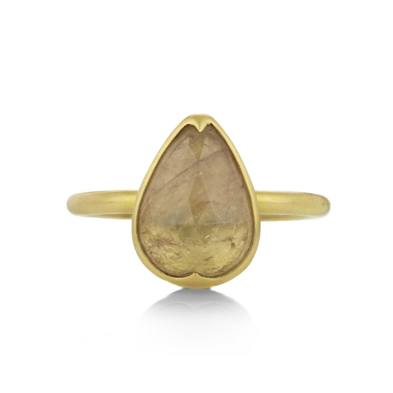 Gabriella Kiss Pear Shaped Peach Sapphire Ring | Quadrum Gallery