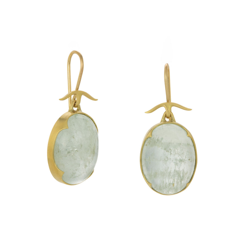 Gabriella Kiss 18k Oval Aquamarine Drop Earrings | Quadrum Gallery
