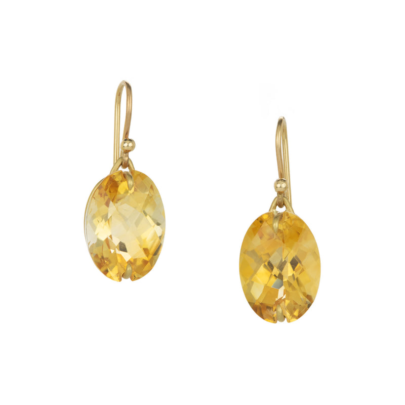 Gabriella Kiss 18k Oval Faceted Citrine Earrings | Quadrum Gallery