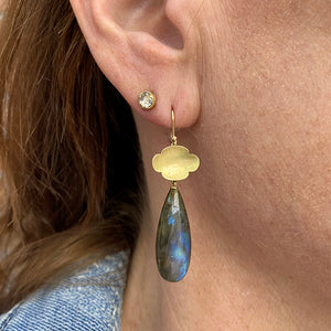 Gabriella Kiss 18k Scallop and Labradorite Earrings | Quadrum Gallery