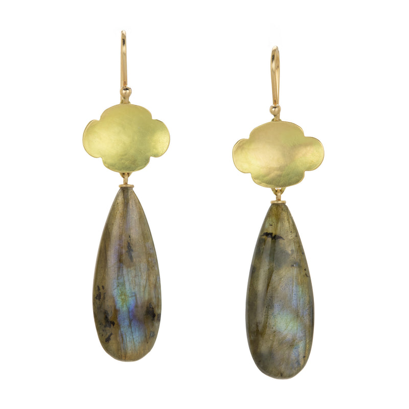 Gabriella Kiss 18k Scallop and Labradorite Earrings | Quadrum Gallery