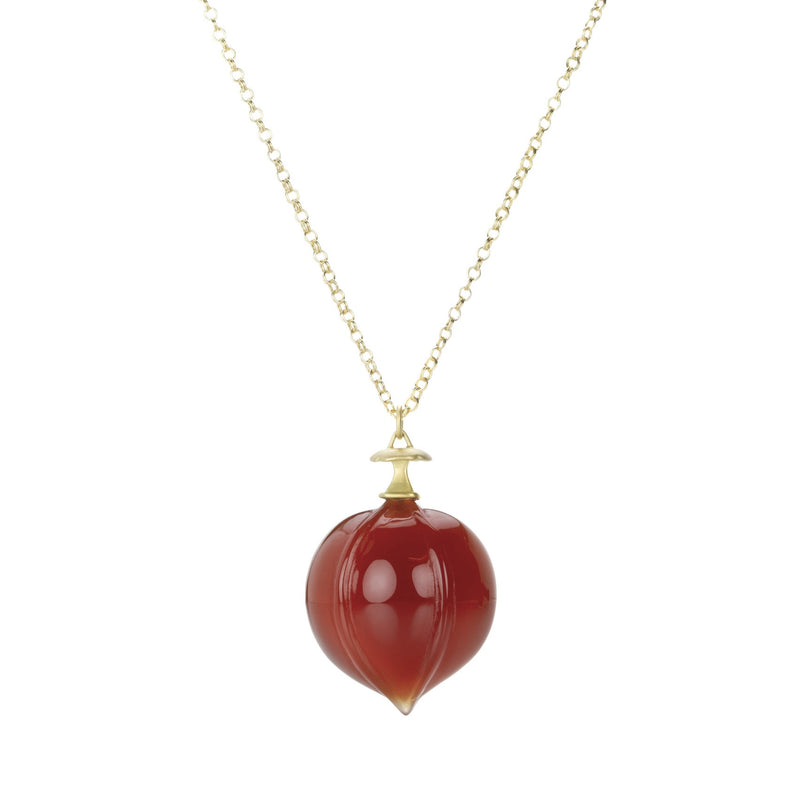 Gabriella Kiss 18k Carved Carnelian Hickory Nut Pendant Necklace | Quadrum Gallery