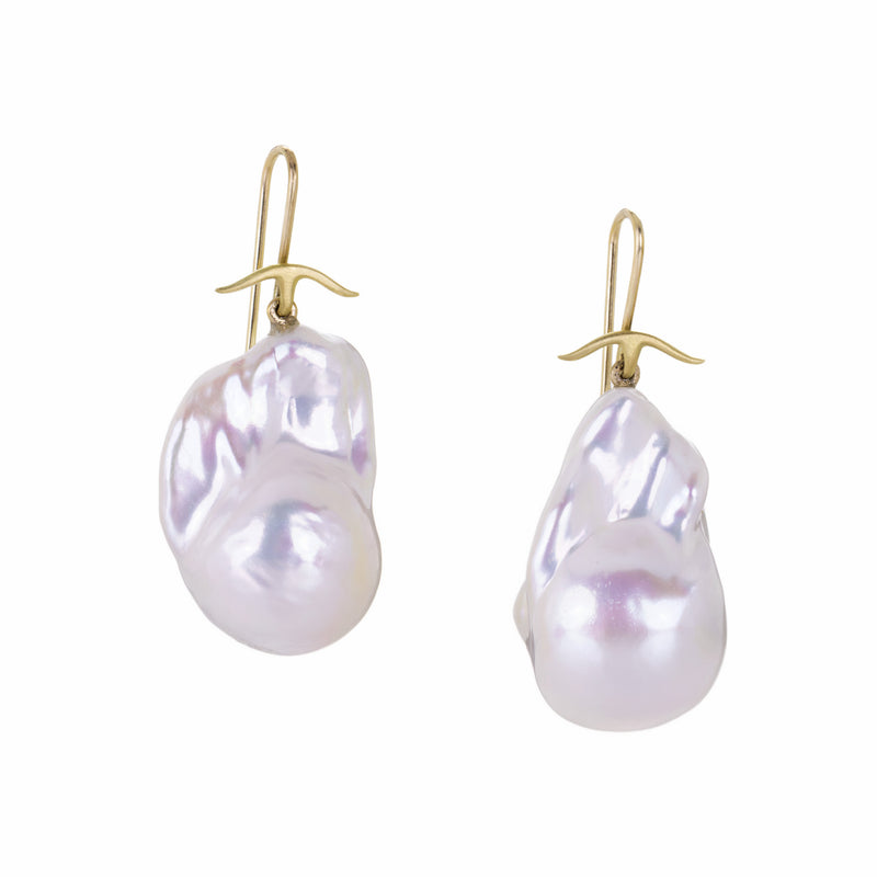 Gabriella Kiss White  Freshwater Baroque Pearl Earrings | Quadrum Gallery