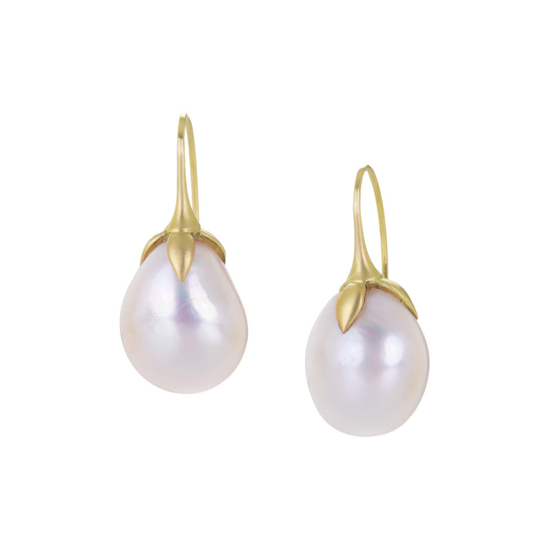 Gabriella Kiss Large White Eggplant Pearl Earrings | Quadrum Gallery