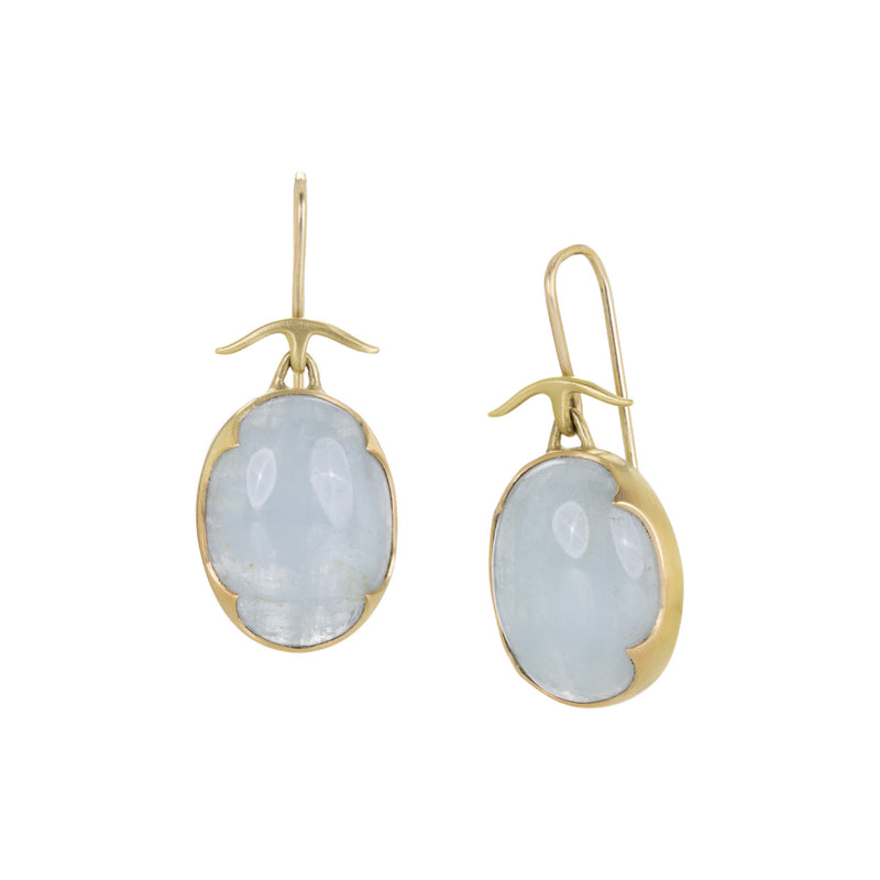 Gabriella Kiss 18k Yellow Gold Oval Aquamarine Drop Earrings | Quadrum Gallery