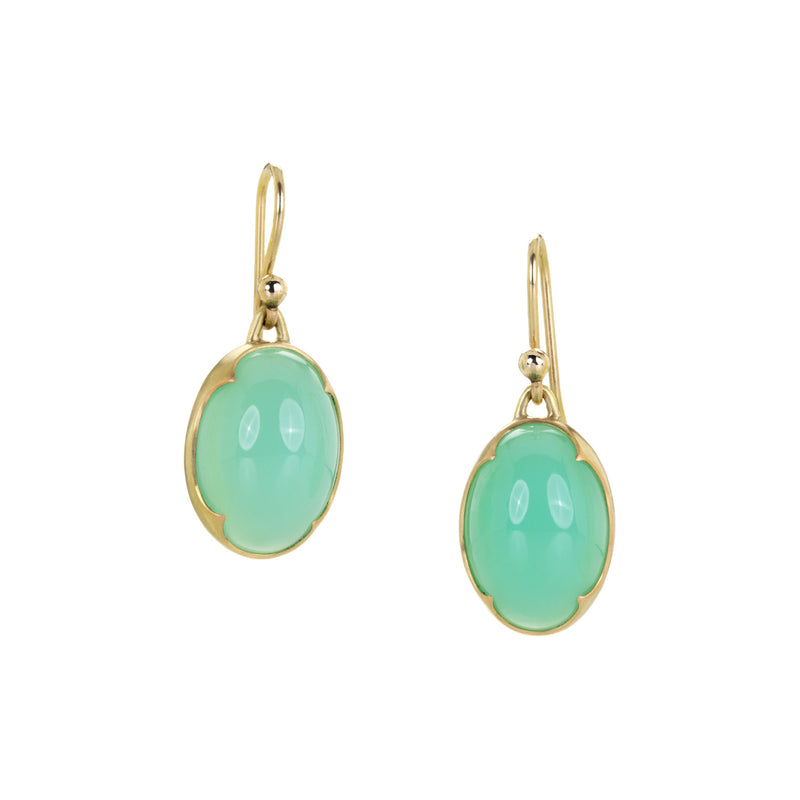Gabriella Kiss 18k Oval Chrysoprase Drop Earrings | Quadrum Gallery
