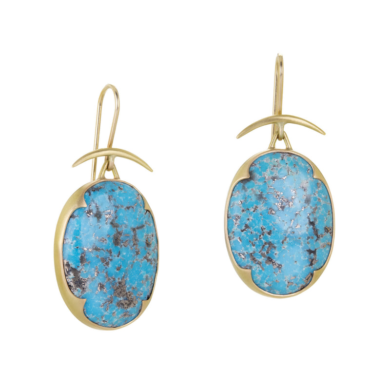 Gabriella Kiss Oval Persian Turquoise Earrings | Quadrum Gallery