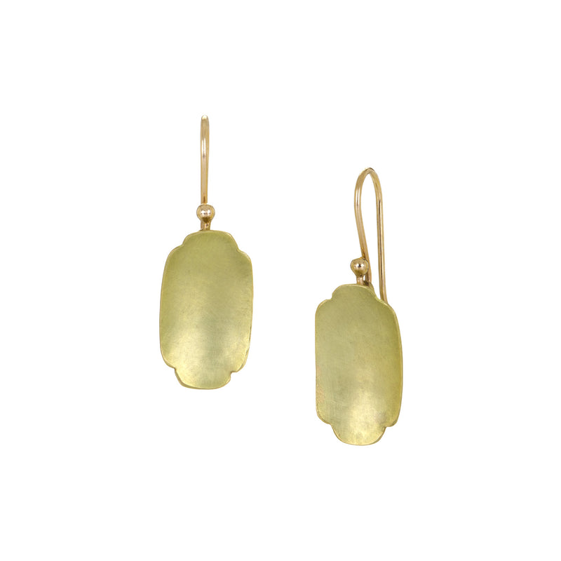 Gabriella Kiss 18k Rectangular Scallop Earrings  | Quadrum Gallery