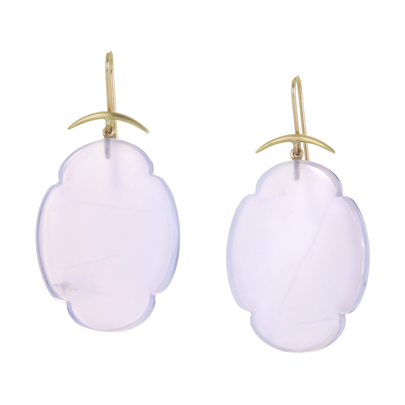 Gabriella Kiss Blue Chalcedony Scallop Earrings | Quadrum Gallery
