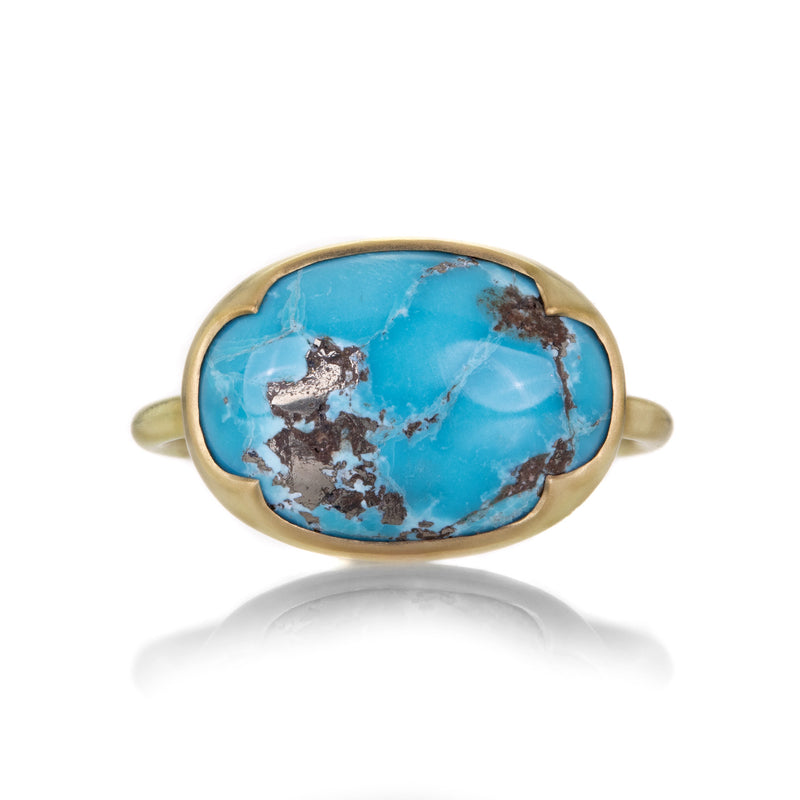 Gabriella Kiss 18k Horizontal Persian Turquoise Ring | Quadrum Gallery
