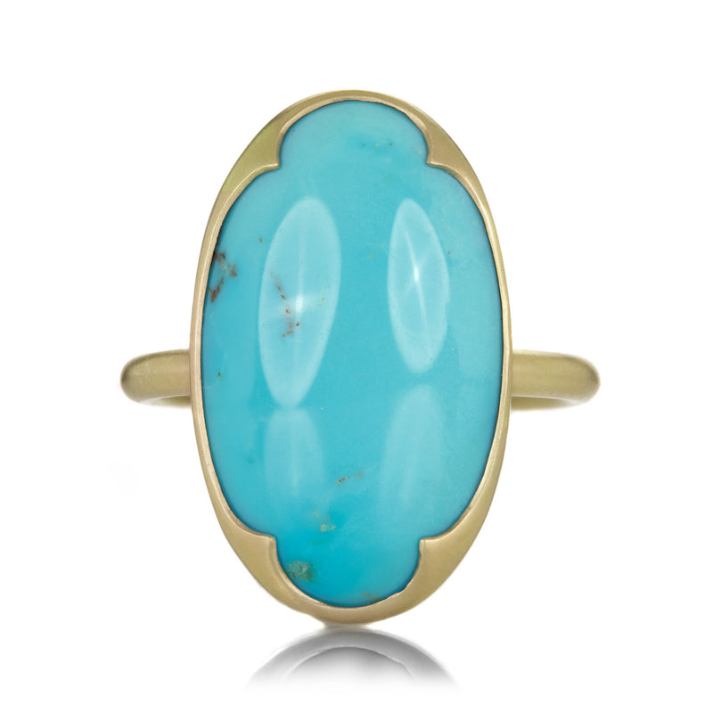 Gabriella Kiss 18k Large Oval Persian Turquoise Ring | Quadrum Gallery
