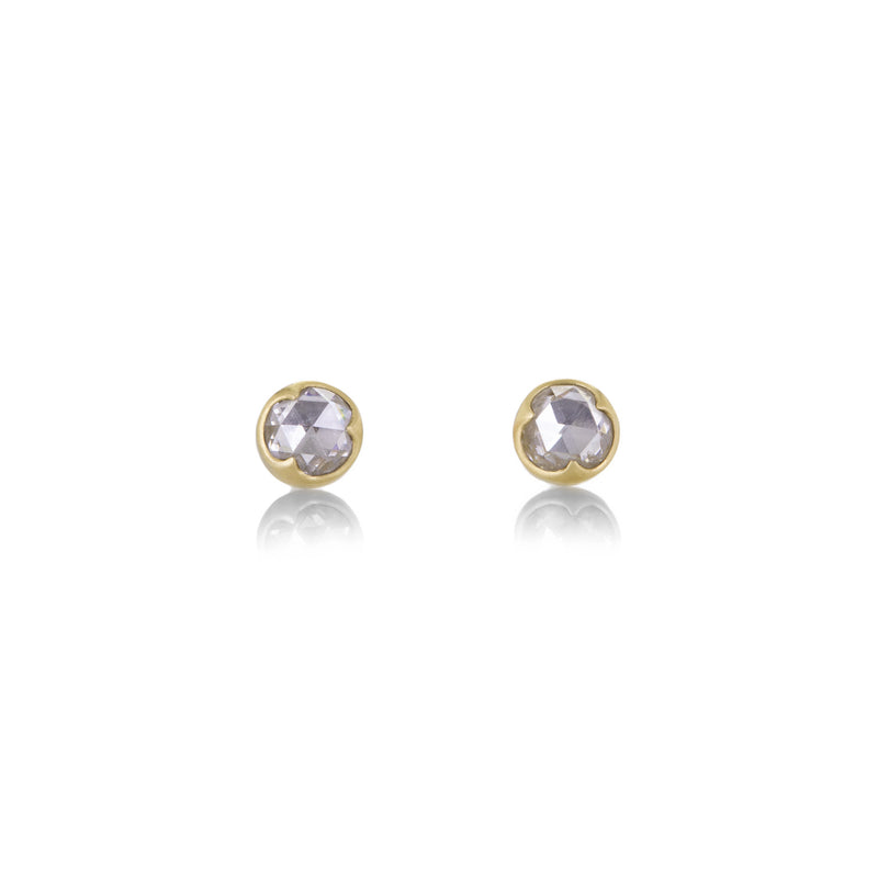 Gabriella Kiss 18k Round White Rose Cut Diamond Earrings | Quadrum Gallery