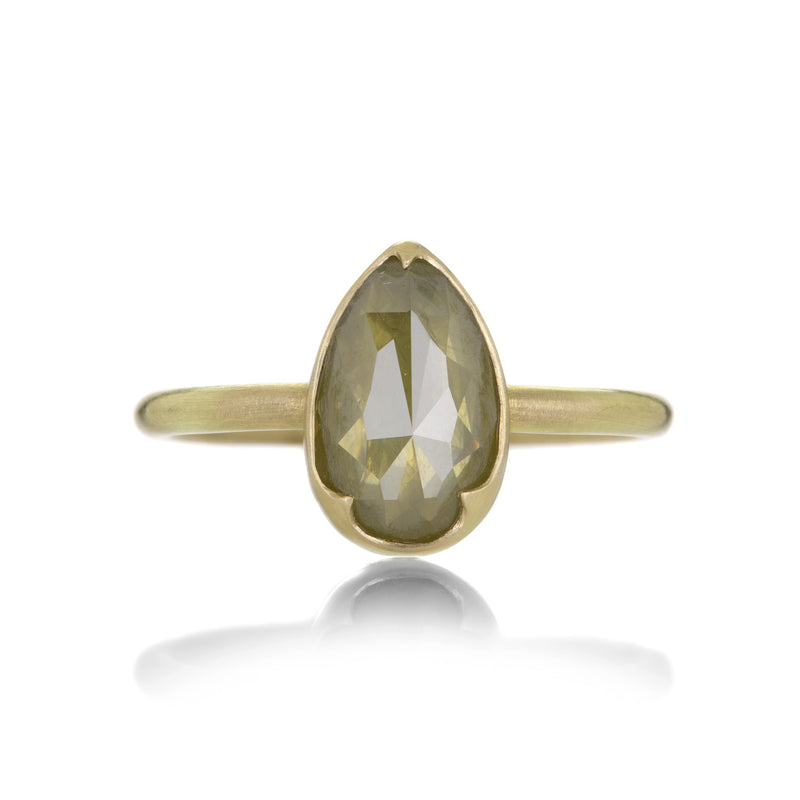 Gabriella Kiss 18k Green Pear Diamond Ring | Quadrum Gallery