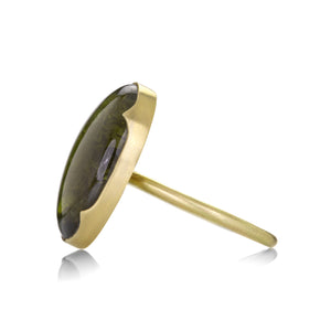 Gabriella Kiss Large Oval Green Tourmaline Ring | Quadrum Gallery