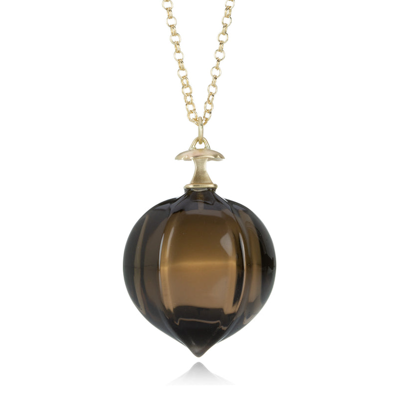 Gabriella Kiss 10k Smoky Quartz Hickory Nut Pendant Necklace | Quadrum Gallery