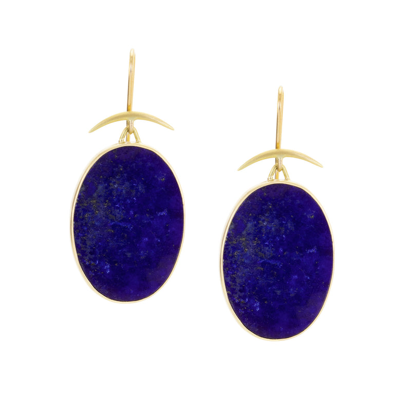 Gabriella Kiss Oval Lapis Slab Drop Earrings | Quadrum Gallery
