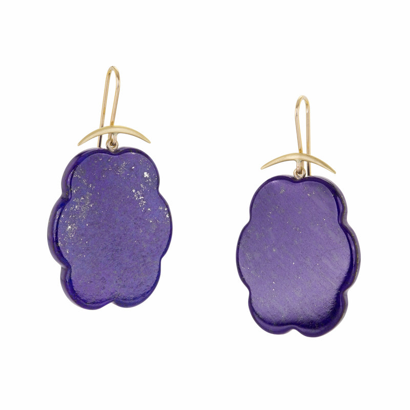 Gabriella Kiss 18k Lapis Cloud Shaped Earrings  | Quadrum Gallery