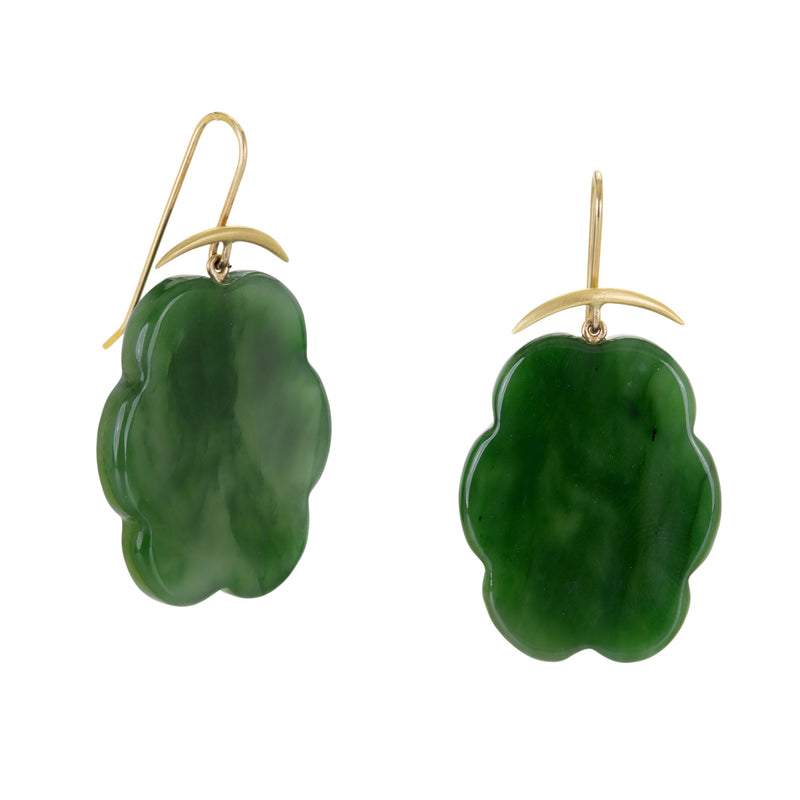 Gabriella Kiss 18k Nephrite Jade Cloud Shaped Earrings | Quadrum Gallery