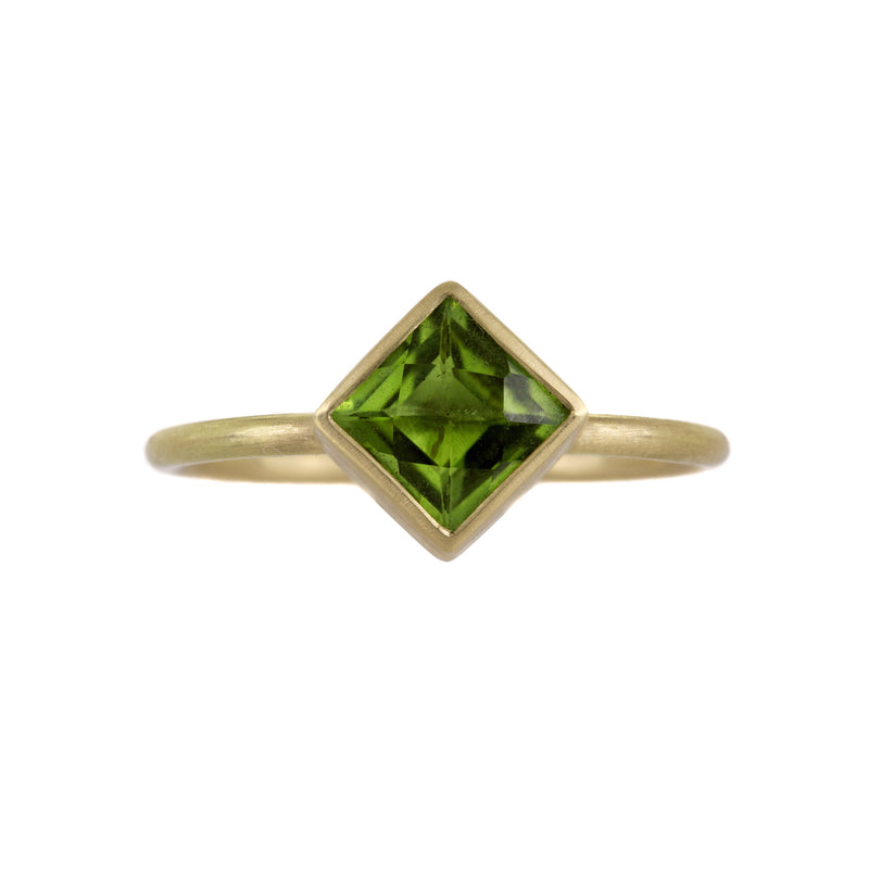 Gabriella Kiss 18k Faceted Square Peridot Ring | Quadrum Gallery