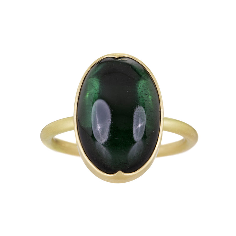 Gabriella Kiss 18k Smooth Oval Green Tourmaline Ring | Quadrum Gallery