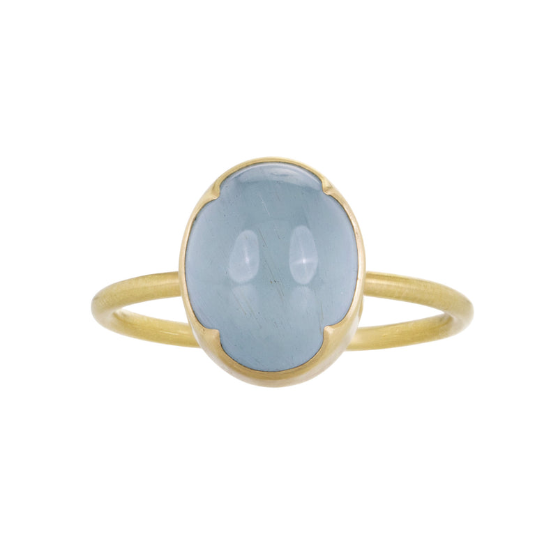 Gabriella Kiss 18k Smooth Oval Aquamarine Ring | Quadrum Gallery