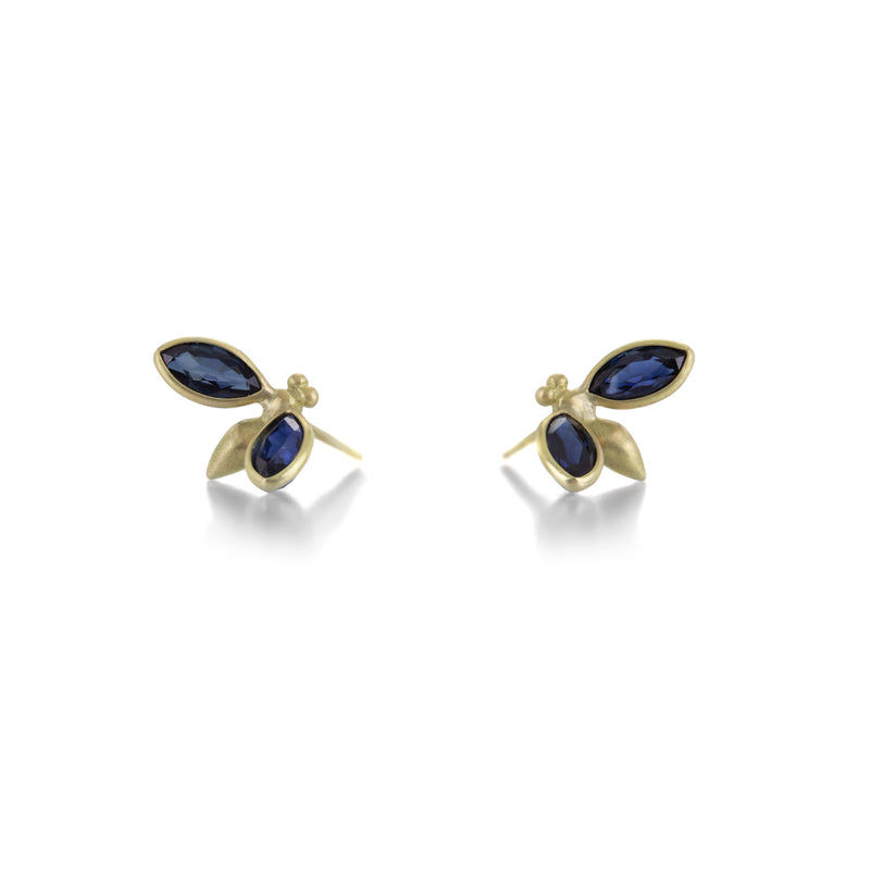Gabriella Kiss Dark Blue Sapphire Gem Bug Studs | Quadrum Gallery