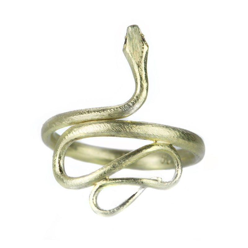 Gabriella Kiss Large 14k Green Gold Snake Ring | Quadrum Gallery