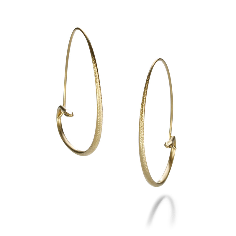 18k Small Snake Hoop Earrings