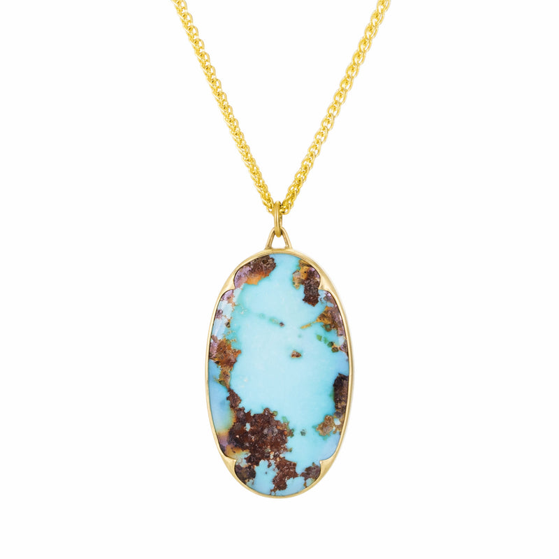 Gabriella Kiss Oval Persian Turquoise Pendant Necklace | Quadrum Gallery