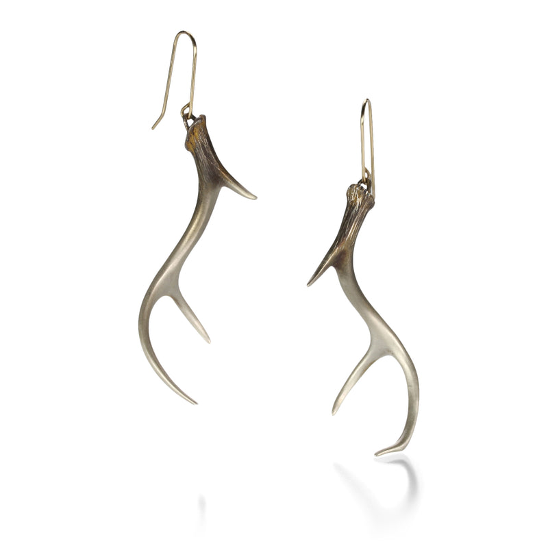Gabriella Kiss Silver Small Antler Drop Earrings | Quadrum Gallery