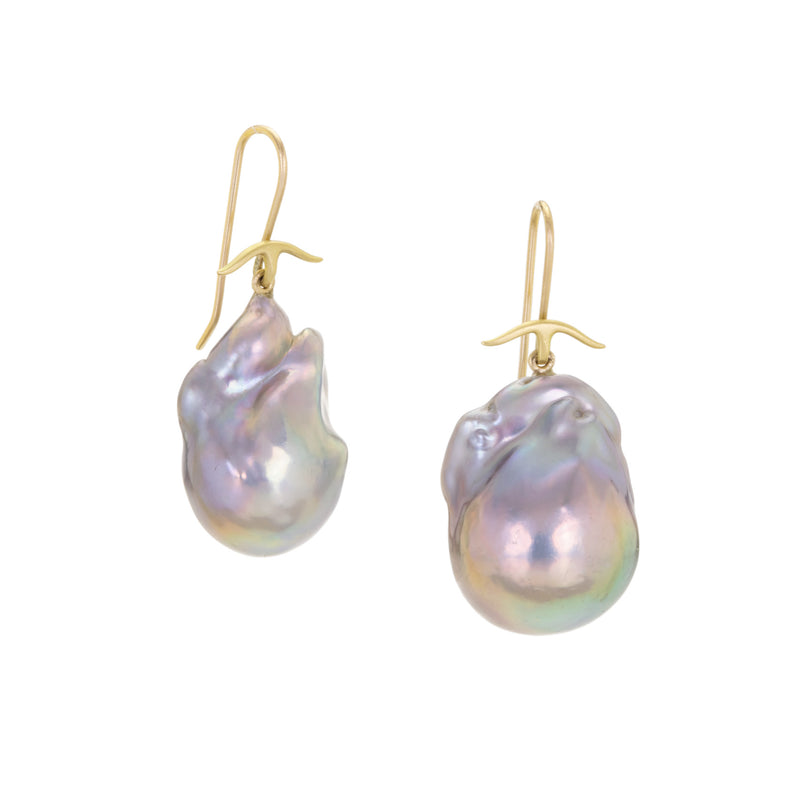 Gabriella Kiss Baroque Gray Pearl Drop Earrings | Quadrum Gallery