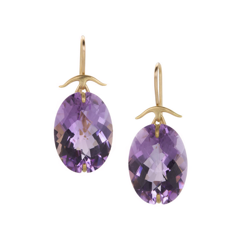 Gabriella Kiss 18k Oval Amethyst Drop Earrings | Quadrum Gallery