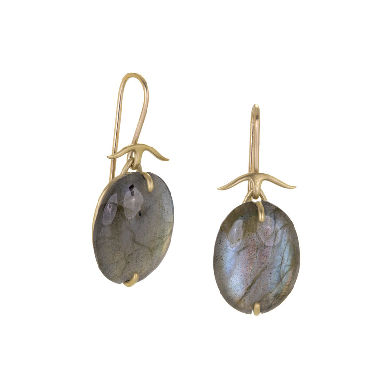 Gabriella Kiss Smooth Oval Labradorite Drop Earrings | Quadrum Gallery