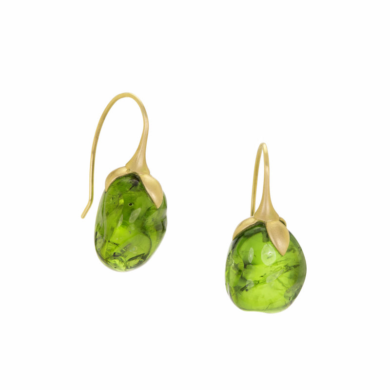 Gabriella Kiss 18k Peridot Nugget Eggplant Earrings | Quadrum Gallery