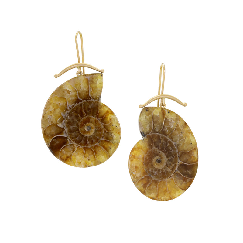 Gabriella Kiss Large 18k Ammonite Earrings | Quadrum Gallery