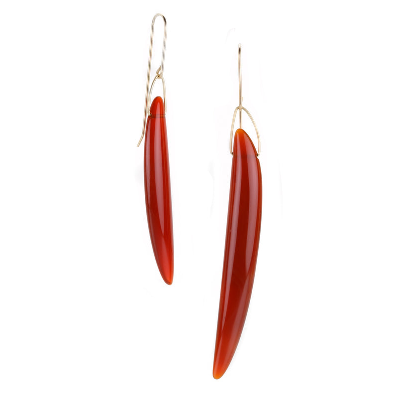 Gabriella Kiss Asymmetrical Carnelian Bean Earrings | Quadrum Gallery