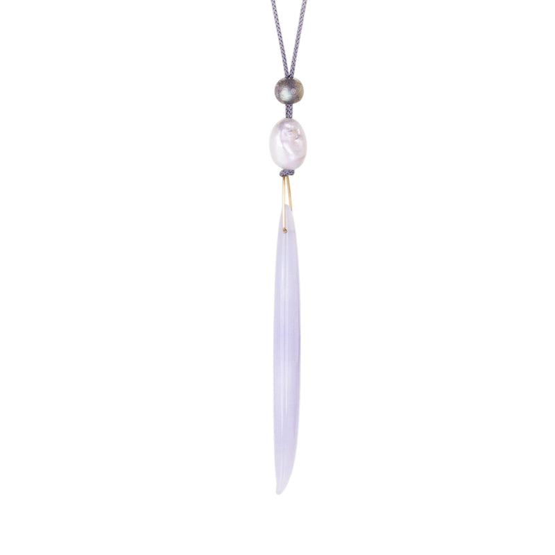 Gabriella Kiss Blue Chalcedony Bean Pendant Necklace | Quadrum Gallery