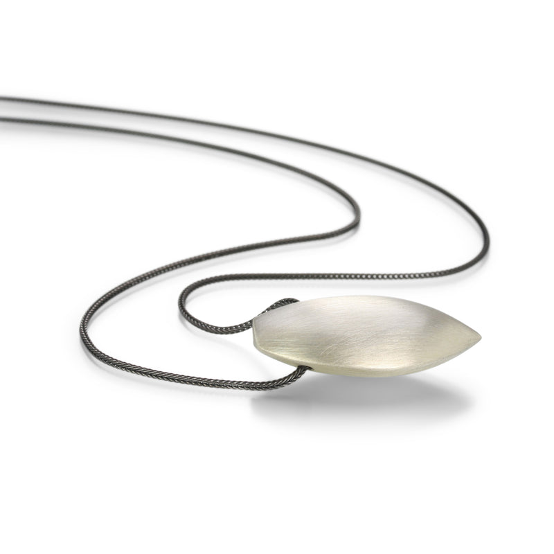 Gabriella Kiss Bright Silver Almond Pendant Necklace | Quadrum Gallery