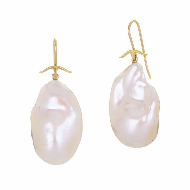 Gabriella Kiss 18k Baroque Pearl Drop Earrings | Quadrum Gallery