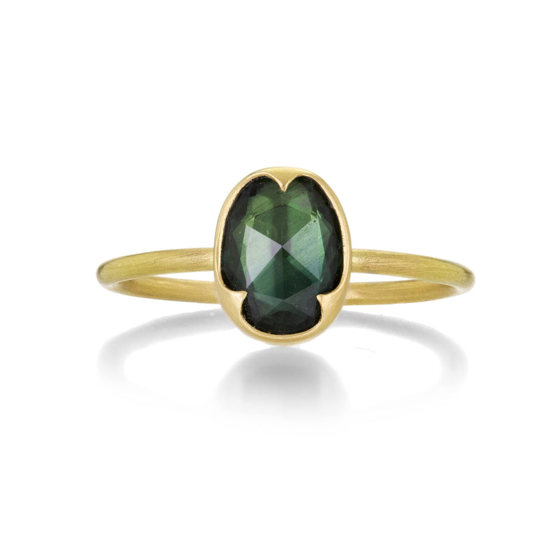 Gabriella Kiss 18k Faceted Oval Green Sapphire Ring | Quadrum Gallery