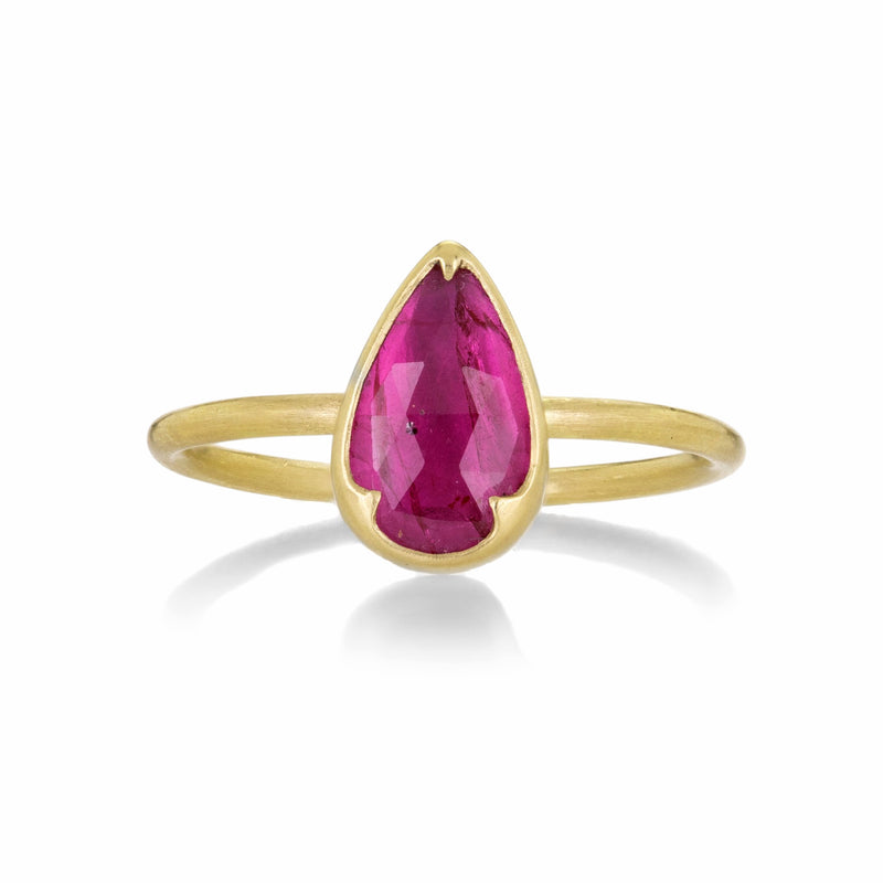 Gabriella Kiss Pear Shaped Rose Cut Ruby Ring | Quadrum Gallery
