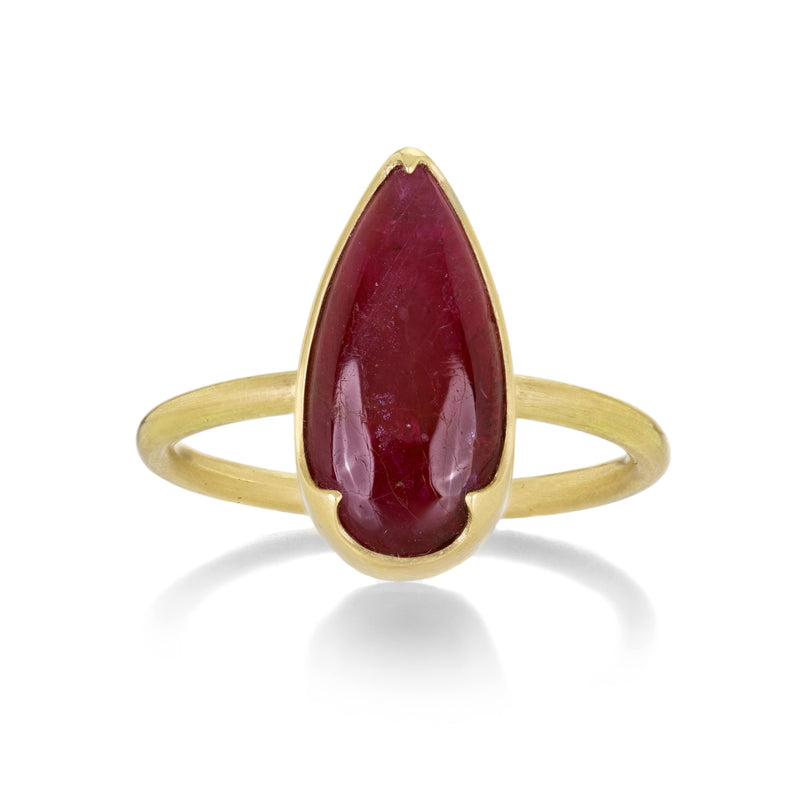 Gabriella Kiss Pear Shaped Ruby Cabochon Ring | Quadrum Gallery