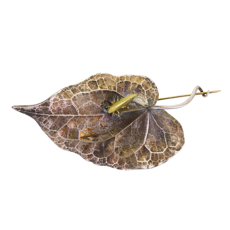 Gabriella Kiss Silver Epimedium Pin with 18k Leafhopper | Quadrum Gallery