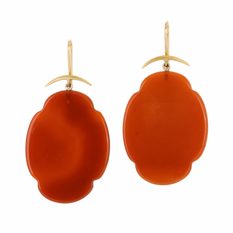 Gabriella Kiss 18k and 14k Carnelian Scallop Earrings | Quadrum Gallery