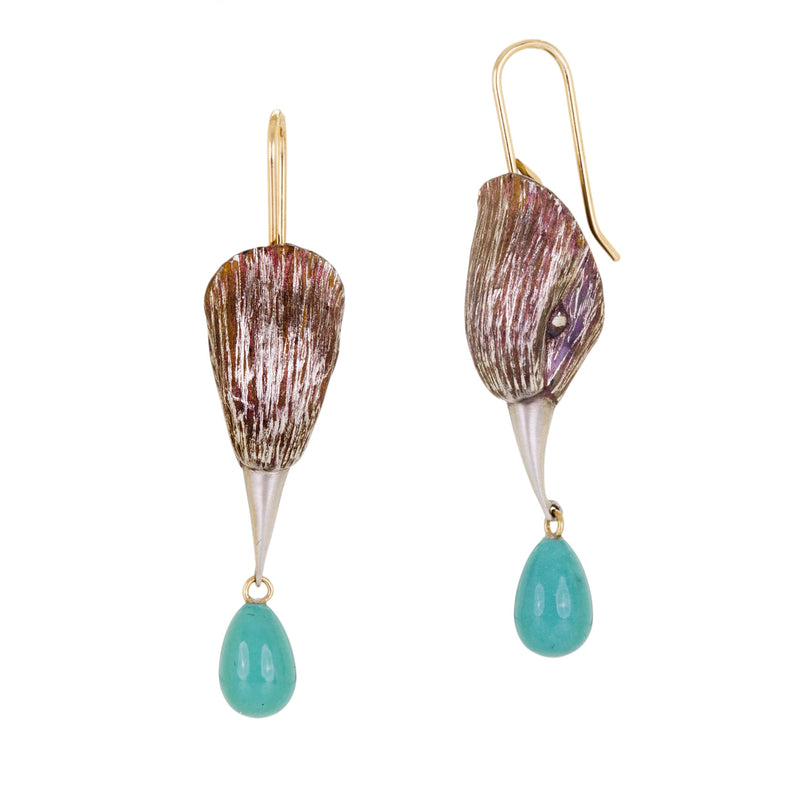 Gabriella Kiss Turquoise Drop Bird Head Earrings  | Quadrum Gallery