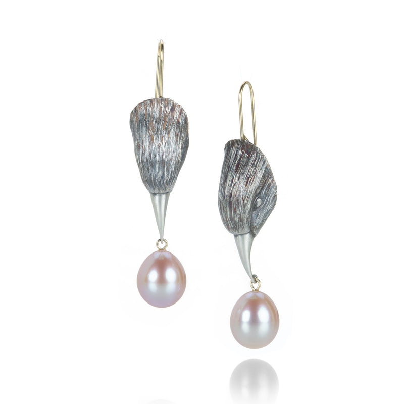 Gabriella Kiss Mauve Pearl Bird Head Earrings | Quadrum Gallery