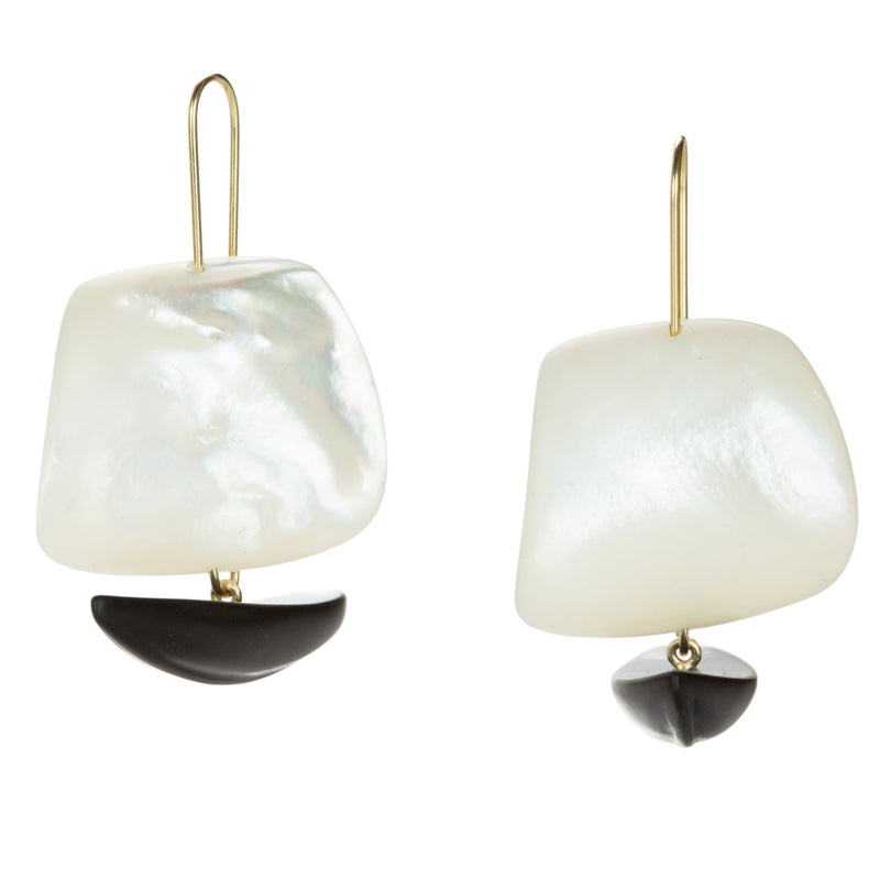Gabriella Kiss Jade and Mother of Pearl Ghost Ship Earrings | Quadrum Gallery