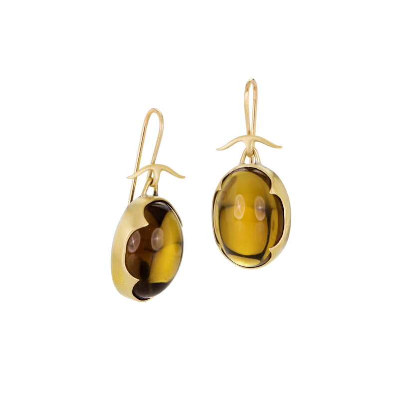 Gabriella Kiss Oval Whiskey Quartz Cabochon Earrings | Quadrum Gallery